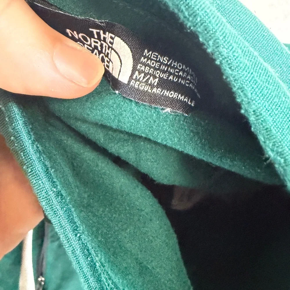 The North Face Mens Full Zip Fleece Jacket Green Mock Neck Performance Medium